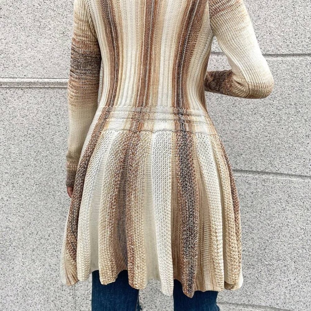 Striped Open Front Cardigan - Picture 3 of 4